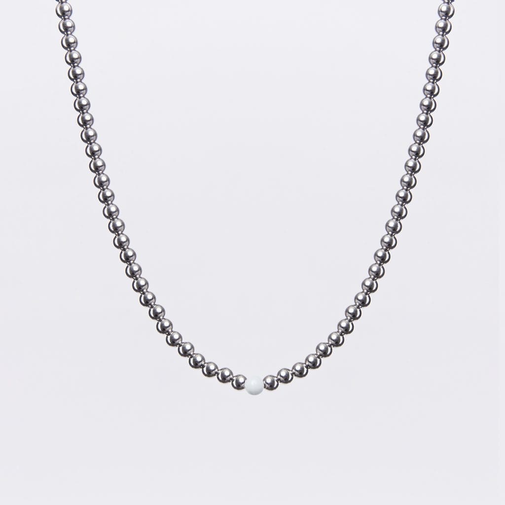 biserna ogrlica Crystal beli oniks m2