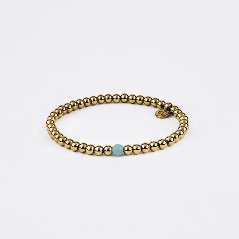 crystal mini narukvica zlatna tirkiz