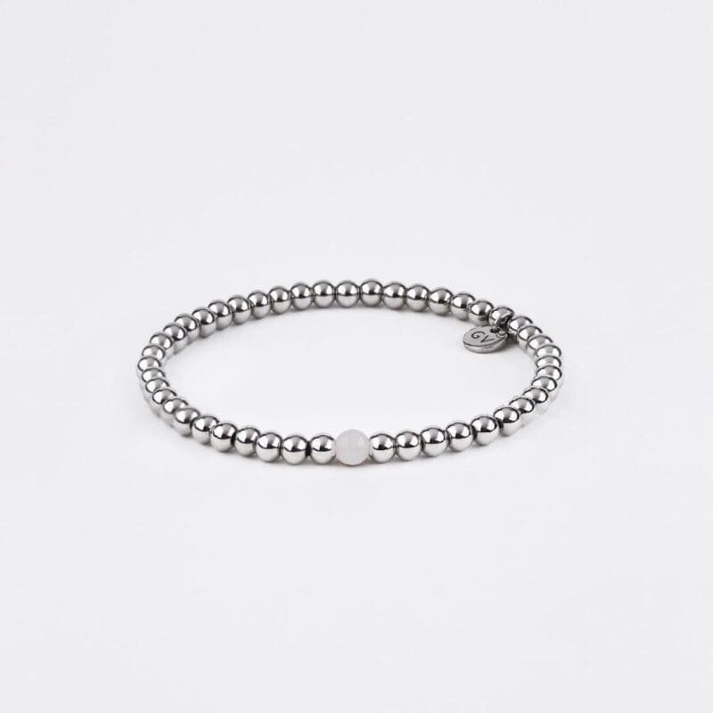 narukvica Crystal mini srebrna roze kvarc