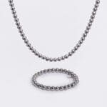 biserna ogrlica i narukvica Classic set čelik