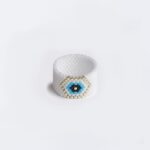 belo srebrni prsten Evil Eye