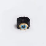 crno-zlatni prsten Evil eye