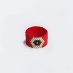 crveno-zlatni prsten Evil Eye