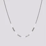 Miyuki ogrlica srebrna bela