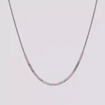 miyuki ogrlica srebrna lila