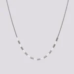 ogrlica srebrna-bela Miyuki perlice