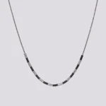 Simplicity ogrlica srebrna-crna Miyuki