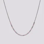 ogrlica srebrna-lila Miyuki perlice