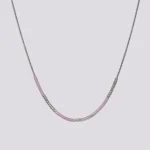srebrna-lila ogrlica nerđajući čelik