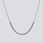 Simplicity ogrlica srebrna crna