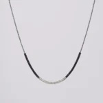 Simplicity srebrna crna ogrlica Miyuki