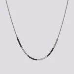 Simplicity ogrlica srebrno-crne perlice