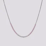 srebrna lila ogrlica Miyuki perlice