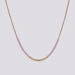 zlatno-lila ogrlica Miyuki perlice