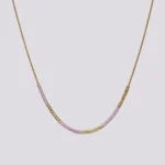 zlatna lila ogrlica Miyuki perlice