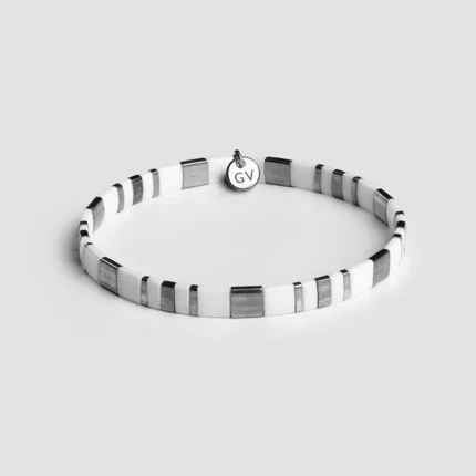 Miyuki belo-srebrna narukvica