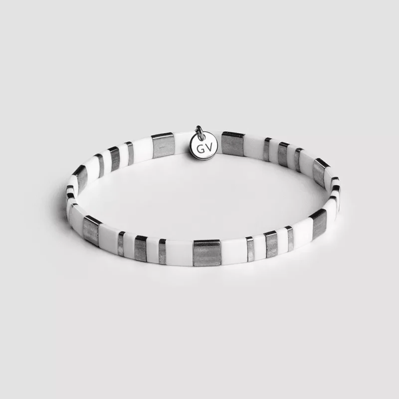 Miyuki belo-srebrna narukvica