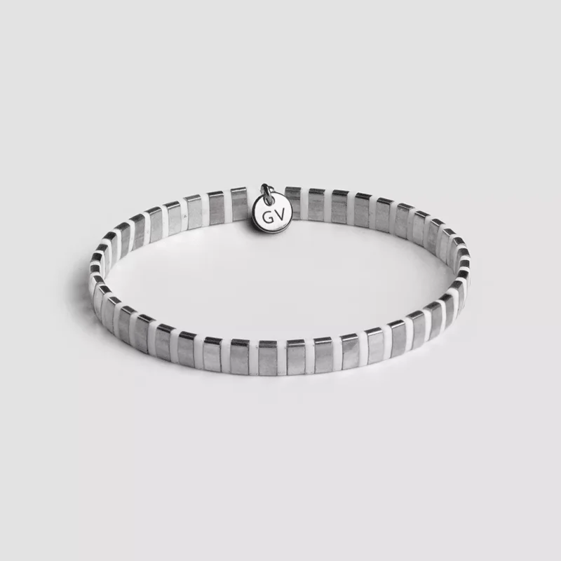 miyuki narukvica srebrno-bela