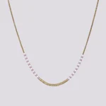 Miyuki zlatno-bela lila ogrlica