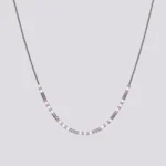 Miyuki ogrlica srebrna bela lila perlice