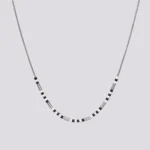 Miyuki ogrlica srebrna crna bela boja perlica