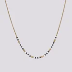 ogrlica Miyuki perlice zlatna crna bela