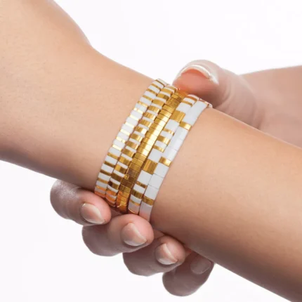 miyuki narukvica bela zlatna-3