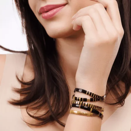 narukvica Miyuki crna-zlatna-2