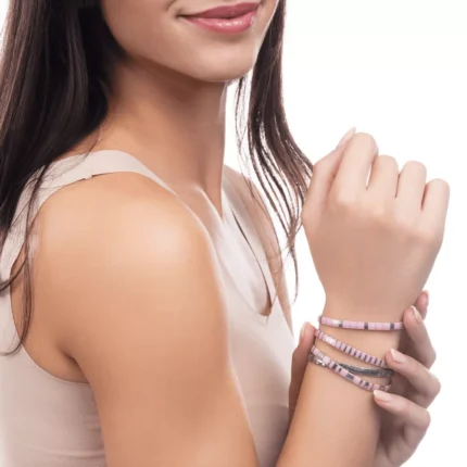 narukvica miyuki roze srebrna-2