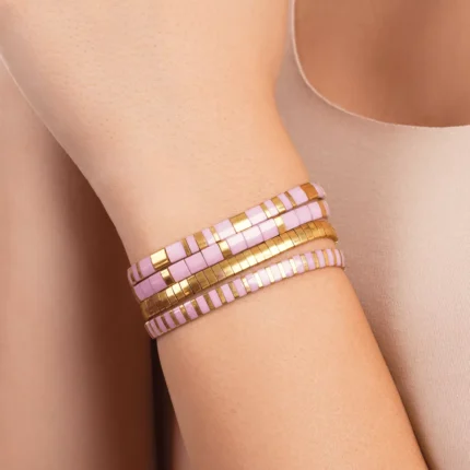 narukvica miyuki roze zlatna-1