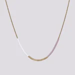 Miyuki ogrlica bela zlatna lila