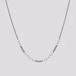 Ogrlica sa srebrna bela lila perlicama