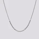 ogrlica srebrna crno bele perlice