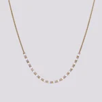 zlatno-bela lila ogrlica sa perlicama