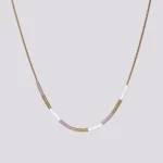 ogrlica zlatna bela miyuki perlice