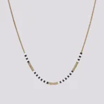 Simplicity ogrlica zlatna crna bela nerđajući čelik