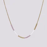 simplicity ogrlica zlatna bela lila