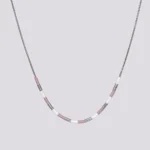srebrna bela lila ogrlica Simplicity