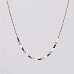 zlatna crna bela miyuki ogrlica