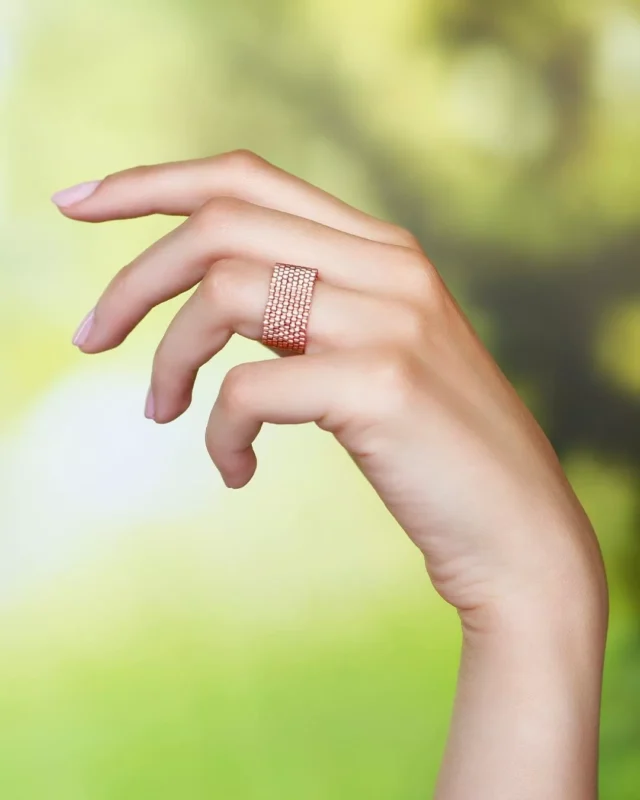 roze zlato Miyuki prsten