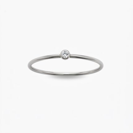 Birthstone April prsten stainless steel