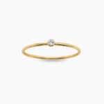 Birthstone April prsten stainless steel sa pozlatom