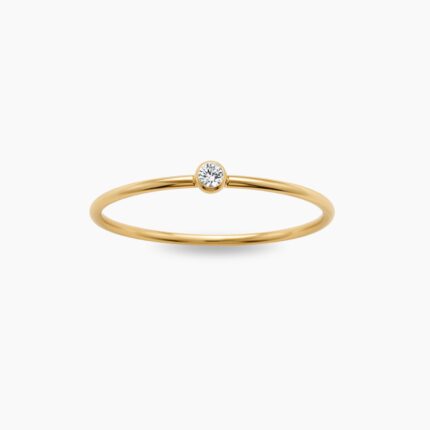 Birthstone April prsten stainless steel sa pozlatom