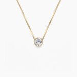 Birthstone April ogrlica stainless steel sa pozlatom