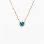 Birthstone Decembar ogrlica stainless steel sa pozlatom
