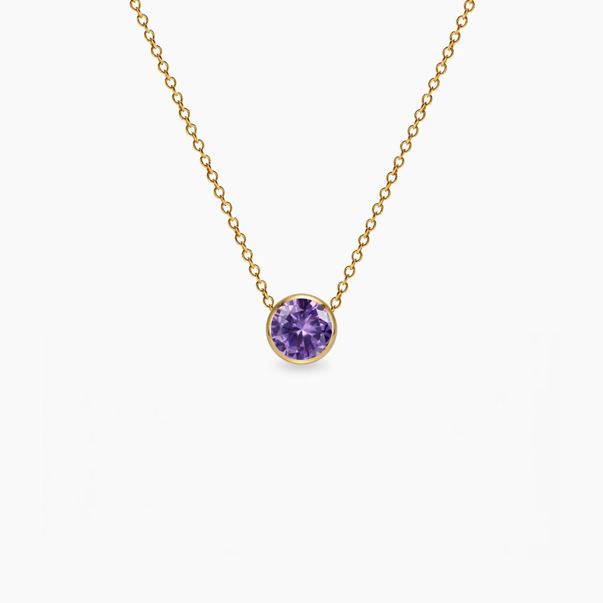 Birthstone-Februar-ogrlica-14k-pozlata-stainless-steel Birthstone Februar ogrlica stainless steel sa pozlatom - Slika 1