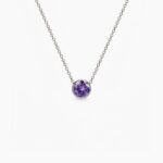 Birthstone Februar ogrlica stainless steel