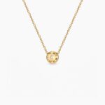 Birthstone Novembar ogrlica stainless steel sa pozlatom