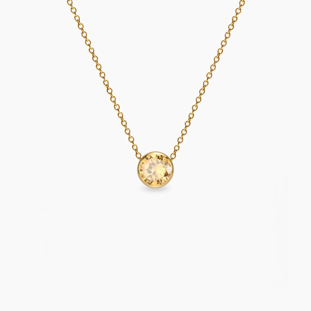 Birthstone-Novembar-ogrlica-14k-pozlata-stainless-steel Birthstone Novembar ogrlica stainless steel sa pozlatom - Slika 1