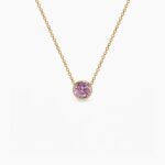 Birthstone Oktobar ogrlica stainless steel sa pozlatom